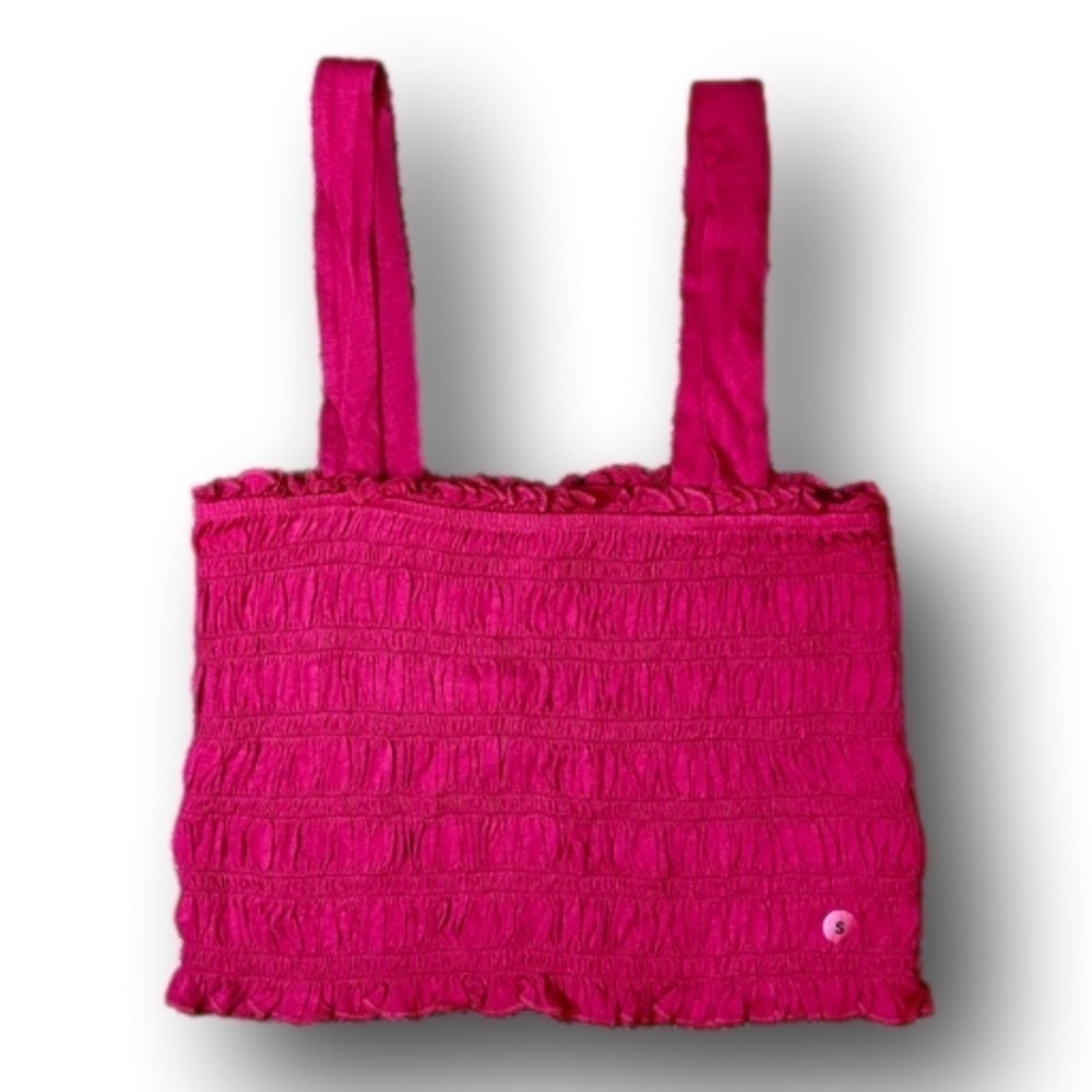 American Eagle Smocked Tank Hot Pink/Fuchsia womenโs small smock top
